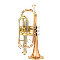 Earl Mann BB Cornet Brass Trumpet/Cornet with Electrophoretic Gold Finish for Beginners Grade Exams & Professional Performance