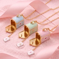 Collier tendance haut de gamme avec breloques en forme de boîte aux lettres et enveloppe, pendentif colombe en forme de cœur, cadeau délicat pour femme