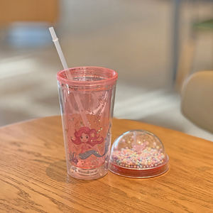 <span class=keywords><strong>Princesse</strong></span> Tumbler Couvercle de paille <span class=keywords><strong>Plastique</strong></span> sans BPA Étanche Cadeaux de fête pour enfants 8 ans et plus - Product Image 3