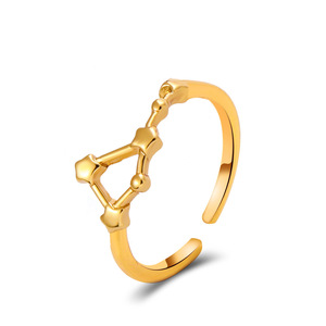 Anillos con 12 Constelaciones, anillo abierto de moda, el mejor amigo de la suerte, regalo, Horóscopo <span class=keywords><strong>del</strong></span> zodiaco, Color dorado, novedad de <span class=keywords><strong>2022</strong></span> - Product Image 6