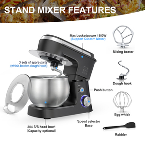 <span class=keywords><strong>Robot</strong></span> culinaire multifonctionnel 1000W 5L de style domestique, batteur sur socle, mélangeur de farine, machine de cuisine pour chef - Product Image 6