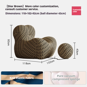 โซฟาผ้าหรูหราเบาสบายพร้อมฟองน้ำความหนาแน่นสูง ปรับเอนนอนได้ โซฟาเดี่ยวแบบถอดปลอกได้ - Product Image 6