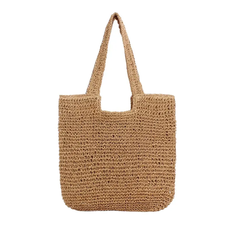 Global 2024 Customize Summer Beach Tote Handmade Embroidery Straw Bag Large Capacity Tote Bags Straw Handbag for Women