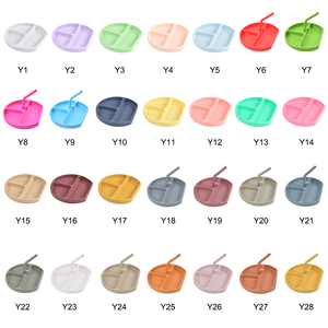 Set di Piatti per Bambini in <span class=keywords><strong>28</strong></span> Colori, Antiscivolo, Infrangibili, con Ventosa in Silicone, Senza BPA, Stile Americano per Neonati e Bambini - Product Image 5