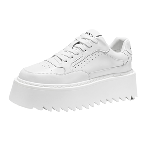 Zapatillas Blancas de Mujer de Alta Calidad, Tallas 39-44, con Cordones, Ligeras, Plataforma de Moda, Suela Gruesa, Aumentan la Estatura - Product Image 4