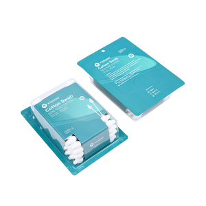 Coton-tiges double tête en forme de <span class=keywords><strong>gourde</strong></span> pour la sécurité des bébés, 55 pièces, bâtonnets fins en coton avec emballage sous blister - Product Image 2