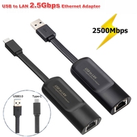 Adaptador Gigabit Ethernet USB 3.0 Tipo C de 2.5 Gbps, Convertidor de Tarjeta de Red con Cable USB3.0 a RJ45 de 2500 Mbps para Computadoras Portátiles y de Escritorio con Windows y Mac