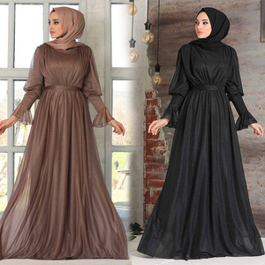 Forza motrice Turkish Abaya ultimissimi disegni Abaya Eid Party Islamic Dress Basic abito lungo senza maniche abito musulmano per donna - Product Image 1