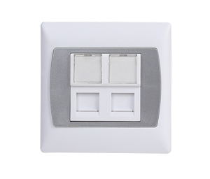 86X86mm or 114x70mm 4 Port RJ45 ABS Face Plate for Networking with Computer & Telephone Icon 86 Type Optional - Product Image 3