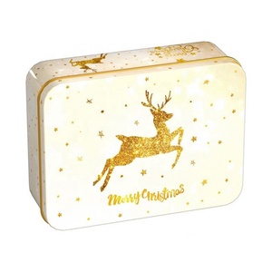 Hot Sale Metal Rectangular Tin <b>Box</b> for Playing Card Packing Luxury Elk Tin Storage <b>Box</b> Food Grade Tin Cans for Gift - Product Image 1
