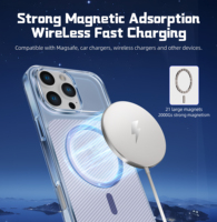 Nouvelle Coque de Téléphone Magnétique en Fibre de Carbone Transparente de Luxe Légère et de Haute Qualité pour iPhone 17 16 15 14 Pro Max