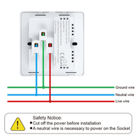Prise Murale Universelle USB Verre Trempé Wi-Fi Type A+C, Fiche Électrique UK 13A Multi-Ports Smart Life, 240V, Avec Interrupteur