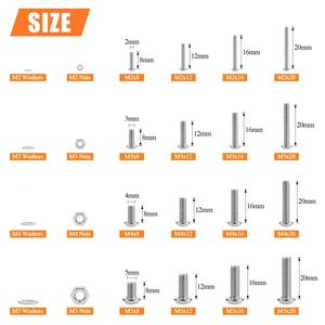 HELIFOUNER 304 Stainless Steel Hex Button Head Cap <b>Bolts</b> Nuts Washers Kit M2 M3 <b>M4</b> M5 1280 Pieces - Product Image 5