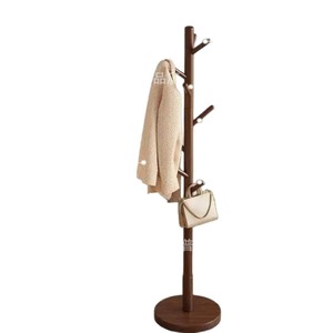 Wooden Floor <b>Standing</b> Coat Rack Simple Indoor Clothes Rack For Bedroom Living Room Multipurpose Bag <b>Hat</b> Scarf Holder - Product Image 2