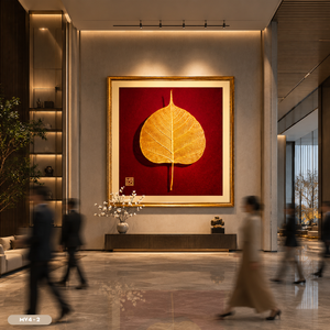 Art mural en feuille d'or sur mesure, œuvre d'art décorative de luxe faite à la main, fournisseur d'usine OEM ODM, fabriqué au Vietnam, modèle MV4-2 - Product Image 3