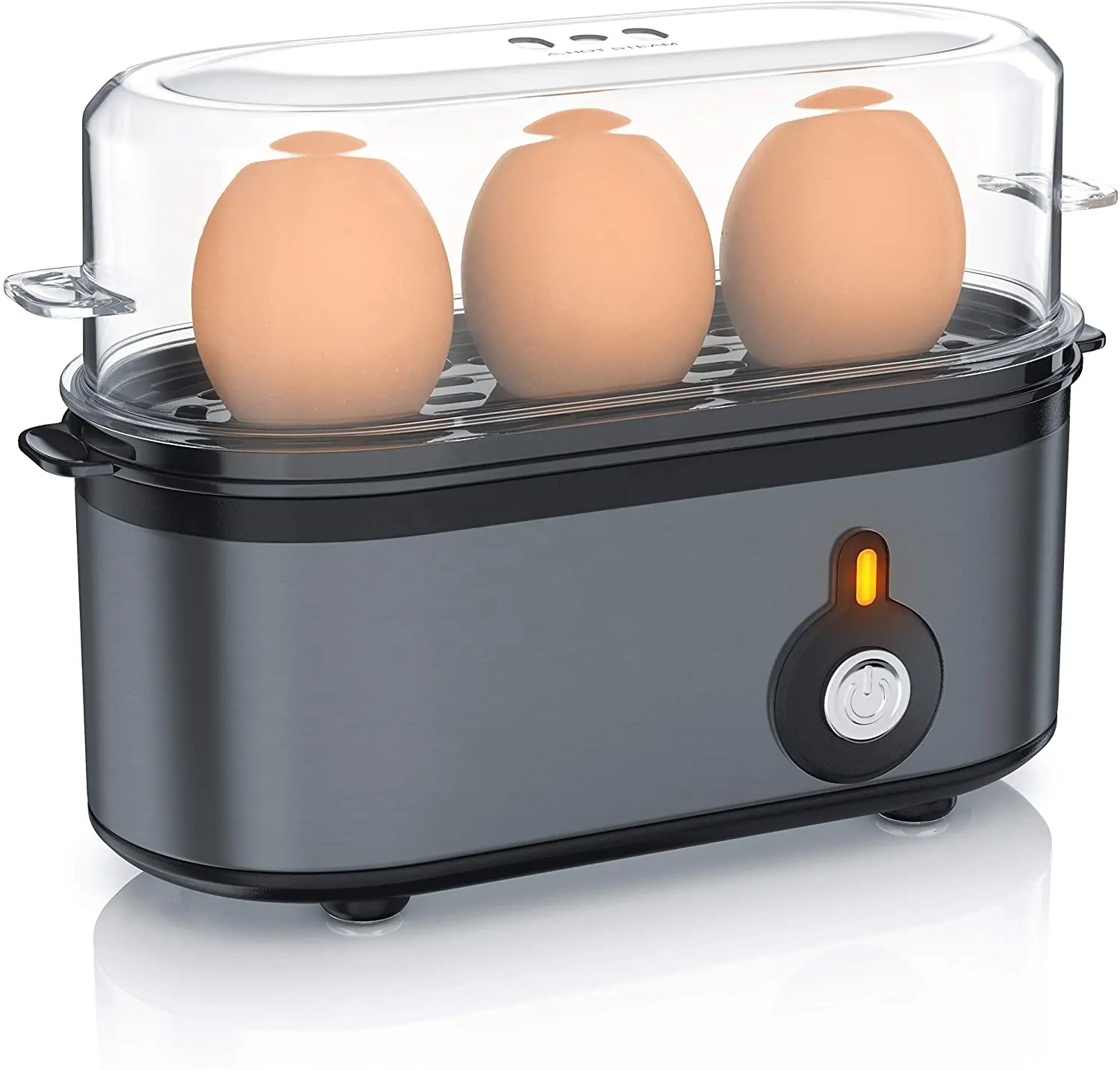 ใหม่ไฟฟ้ามินิหม้อหุงไข่ Bolier สำหรับเด็กโฮมเมด3ไข่ที่มีสแตนเลสปิดอัตโนมัติ