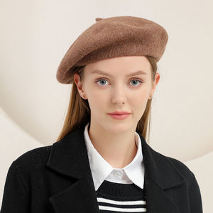 بيع بالجملة أزياء المرأة الدافئة خمر عادي اللون البوليستر ألوان صلبة قبعات سيدة أنيقة للبيع - Product Image 3
