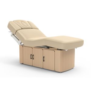 Salon de beauté électrique moderne de luxe placage de chêne blanc Esthéticienne Spa Table faciale Mobilier de salon de beauté Traitement de lit de <span class=keywords><strong>massage</strong></span> - Product Image 4