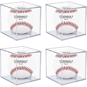 Nouveau Cube personnalisé boules acryliques transparentes souvenirs protection UV <span class=keywords><strong>vitrine</strong></span> carré boîte de présentation de base-ball - Product Image 2