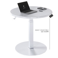 NOUVEAU Bureau d'ordinateur moderne 2026 à une jambe, blanc, en acier inoxydable, ergonomique, réglable en hauteur, automatique, 3 niveaux, rond