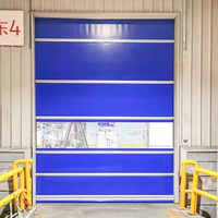 Puertas Enrollables de Acero Inoxidable y Aleación de Aluminio para Exteriores, Control Digital PLC, Tratamiento de Superficie Impermeable/Antiviento para Almacenes
