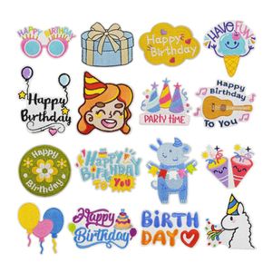Broderie à thème de fête d'anniversaire, à repasser, cadeau d'anniversaire, décoration d'anniversaire, patchs d'anniversaire - Product Image 1