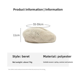 <span class=keywords><strong>Qin</strong></span> <span class=keywords><strong>LAN</strong></span> หมวกเบเร่ต์ผ้าเดนิมฟางสไตล์เกาหลี, หมวกคลุมหน้าระบายอากาศเหมาะกับชายหาดฤดูร้อน - Product Image 3