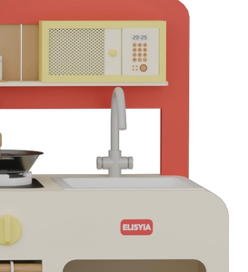 Elisyia Ensemble de jeu de <span class=keywords><strong>cuisine</strong></span> unisexe pour tout-petits, réfrigérateur réaliste avec lumières et sons, fruits et légumes à <span class=keywords><strong>d</strong></span>écouper en bois, jouets DIY pour la maison - Product Image 3