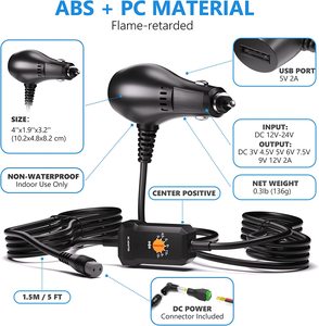 ที่ชาร์จในรถ2A 3-12V อเนกประสงค์พร้อมพอร์ต USB 2A 5V ที่จุดบุหรี่อัตโนมัติตัวผู้ปลั๊กอะแดปเตอร์จ่ายไฟสำหรับรถบรรทุก - Product Image 3
