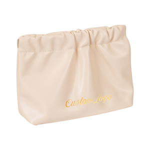 Nouvelle mode de trousse de maquillage avec logo personnalisé sac de rouge à lèvres froissé marron trousse de maquillage en cuir PU - Product Image 5