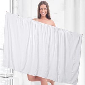 Custom Embroidery Logo Women's Microfiber <strong>Towel</strong> <strong>Wrap</strong> Soft Lightweight Shower <strong>Wrap</strong> Absorbent Spa Body <strong>Wrap</strong> Bath Robe <strong>with</strong> <strong>Velcro</strong> - Product Image 2