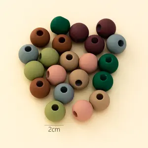 Factory Wholesale 20mm Direct Handmade Extra Large Hole Loose Matte Plastic Beads ABS For Jewelry Necklace Bracelet Accessories