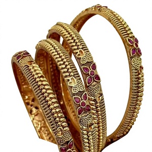 Best Quality Designer Gold Plated Matte Beautiful Look Four <b>Set</b> OF <b>Bangles</b> Stylish Openable <b>Bangles</b> for Women For Wedding Wear - Product Image 2