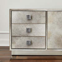 Buffet de salon gris clair brillant style nordique, armoires de rangement en bois de luxe, commodes modernes pour chambre à coucher, commodes de luxe