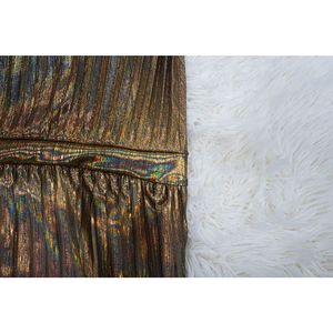 <span class=keywords><strong>Vestido</strong></span> Largo Metálico de Un Solo Hombro con Pliegues para Mujer, <span class=keywords><strong>Vestido</strong></span> de Noche sin Mangas, <span class=keywords><strong>Vestido</strong></span> Brillante para Fiesta, Graduación o Evento Formal - Product Image 6