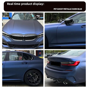 Pellicola per Wrapping Auto in PVC Blu Scuro Metallizzato <span class=keywords><strong>Ghost</strong></span> 152*18M, Antigraffio, Resistente ai Raggi UV, Cambio Colore Carrozzeria, Protezione Vernice in Rotolo - Product Image 3