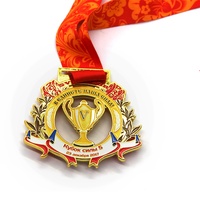 Médailles en métal de karaté et de gymnastique en alliage de zinc vierge, design sportif, émail bronze