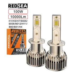 Redsea OEM ODM R5 100W 10000LM h7 canbus led lampadina 3570 CSP ampolleta led h4 h1 h4 h4 h4 h7 h11 leds 9005 9006