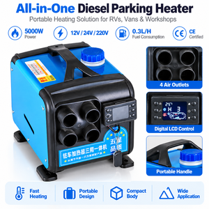 ND02002 เครื่องทำความร้อนน้ำหล่อเย็นไฟฟ้าแบบพกพาออลอินวัน 5Kw 8Kw ระบบอัตโนมัติ 12V/24V สำหรับใช้งานกลางแจ้ง - Product Image 4