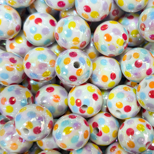 16mm 2.5g Fashionable Acrylic Solid Printed AB Round Dot Pen Keychain Bubble Gum Necklace Mixed Color Accessory - Product Image 1