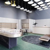 Vitrine de présentation de bijoux de luxe moderne en verre pour showroom, vitrine de magasin de bijoux, design d'intérieur