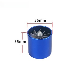 Blauer Aluminium-Auto-Lufteinlassventilator 55mm Einzel-Laufrad Vortex-Turbine mit Gitter - Product Image 4