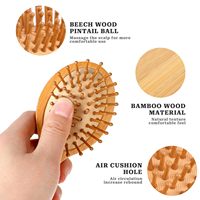 Fournisseur en gros d'articles écologiques, brosse à cheveux compacte en bambou, mini brosse à démêler les cheveux, brosse à cheveux en bambou en vrac