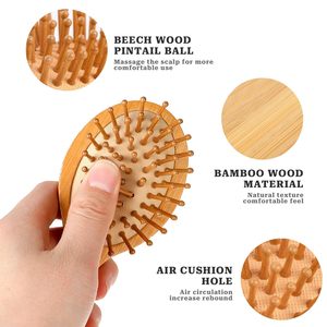 Eco Friendly Wholesale Supplier <strong>Bamboo</strong> Compact Small Hair Extensions Brush Mini Hair Detangle Brush Bulk <strong>Bamboo</strong> <strong>Hairbrush</strong> - Product Image 2