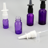 Flacon pulvérisateur nasal en verre violet de 5 ml à 30 ml avec buse noire, vide et rechargeable, pour liquides médicaux et cosmétiques
