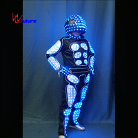 Costume de robot LED lumineux télécommandé pour adulte, idéal pour spectacles, DJ, fêtes, festivals, Halloween et événements cosplay