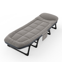 Chaise inclinable et lit simple pliable à cadre métallique moderne pour chambre et hôtel – Compagnon de bureau portable