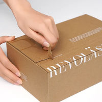 Carton ondulé personnalisé Carton fermeture éclair bande Commerce Mailing adhésif déchirure bande ouverte postale auto-scellante boîtes de papier logistique