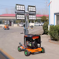 5 metre teleskopik mobil kule ışık 2x1000W mobil aydınlatma kulesi fiyat