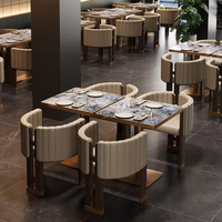 Meubles d'hôtel commerciaux sur mesure, tables et chaises en acier inoxydable pour restaurant/café/bar/hôtel